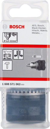 Bosch 키드 드릴 척 (1.5~13mm)은 다양한 브랜드의 드릴 비트에 사용 가능합니다.