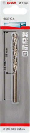 금속 드릴 비트 HSS-Co, DIN 338 Bosch 6mm HSS-Co 금속 드릴 비트.