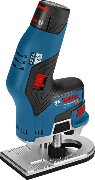 GKF 10.8V-8 Bosch GKF 12V-8 무선 팜 라우터, 인체공학적 그립.