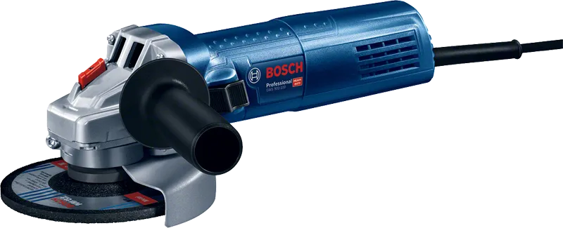 측면 핸들이 달린 Bosch GWS 900-100 각도 그라인더.