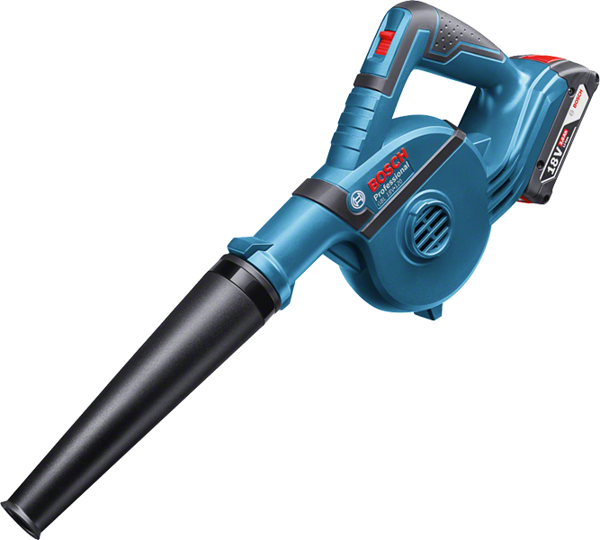 Bosch GBL 18V-120 무선 송풍기, 18V 배터리.