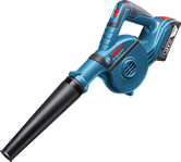 Bosch GBL 18V-120 무선 송풍기, 18V 배터리.
