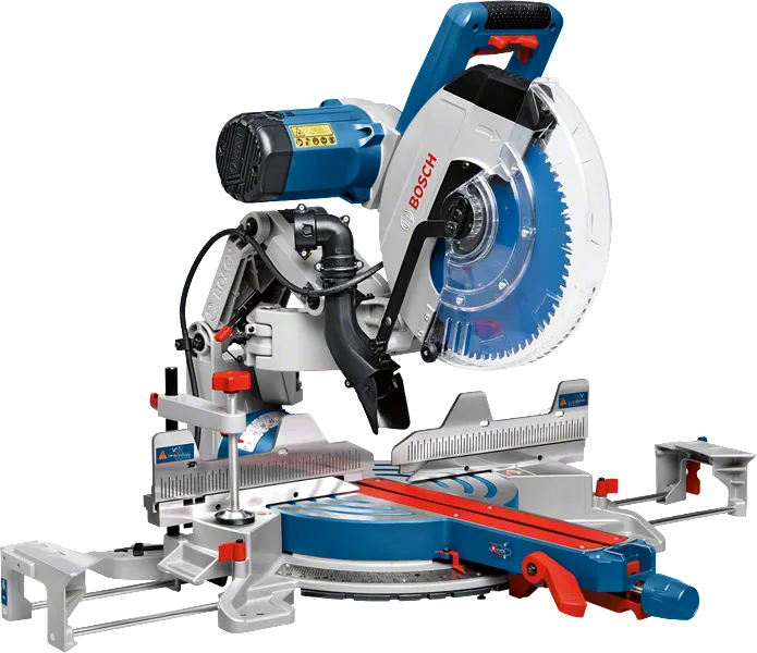 GCM 12 GDL 305mm 블레이드가 장착된 Bosch GCM 12 GDL 미터 톱.