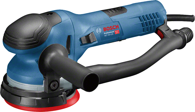 125mm 패드가 장착된 Bosch GET 55-125 랜덤 오빗 샌더.