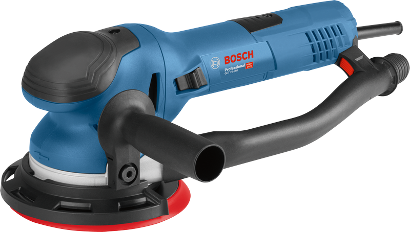 150mm 패드가 장착된 Bosch GET 75-150 랜덤 오빗 샌더.
