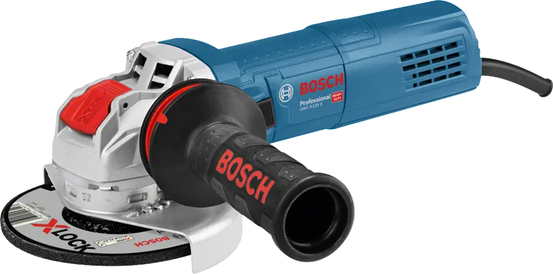 X-LOCK 시스템이 장착된 Bosch GWX 9-125 S 각도 그라인더.