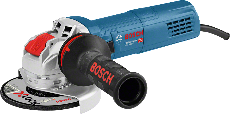 X-LOCK 디스크가 장착된 Bosch 앵글 그라인더 GWX 9-125 S.