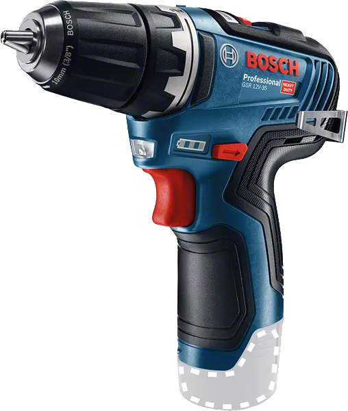 GSR 10.8V-35 소형 스크루드라이버를 위한 Bosch GSR 12V-35 무선 드릴/드라이버.