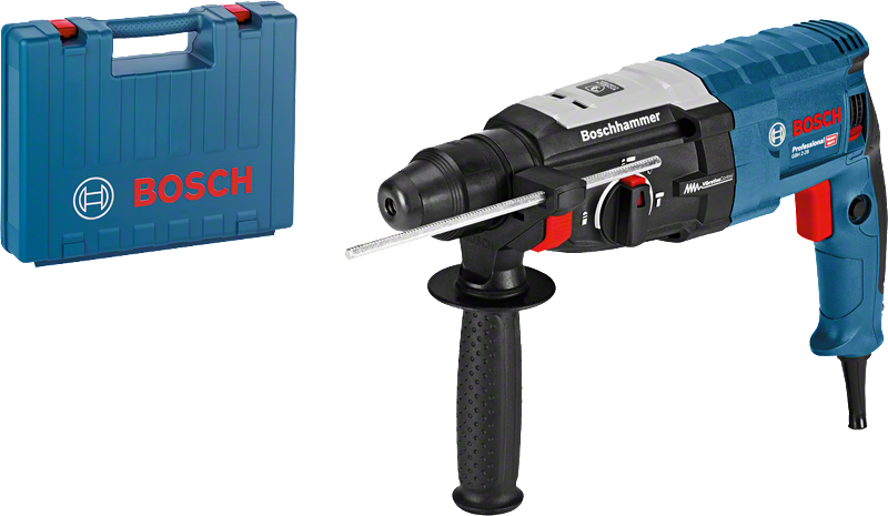 케이스가 포함된 Bosch GBH 2-28 로터리 해머 드릴.