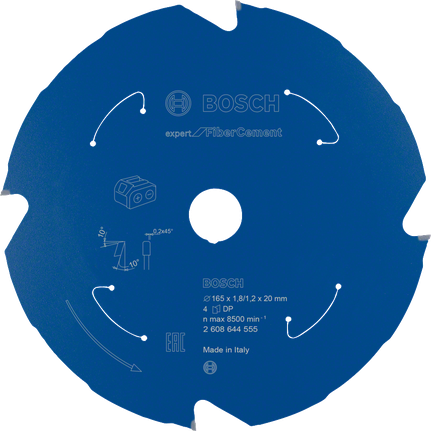 Bosch 엑스퍼트 파이버 시멘트 원형 톱 블레이드 165mm.