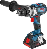 측면 핸들이 달린 Bosch GSR 18V-110 C 무선 드릴.