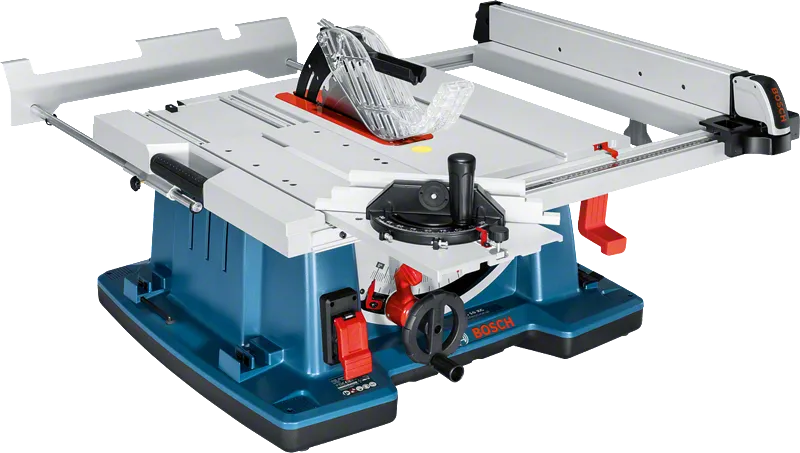 슬라이딩 캐리지가 장착된 Bosch GTS 10 XC 테이블 톱.