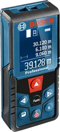 GLM 400 디지털 디스플레이가 장착된 Bosch GLM 400 레이저 측정기.