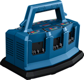 배터리 슬롯 6개가 있는 Bosch GAL 18V6-80 충전기.