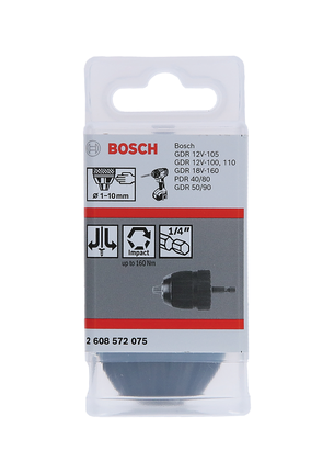 키레스 척, 최대 10mm Bosch 1/4″ 육각 드릴 척.