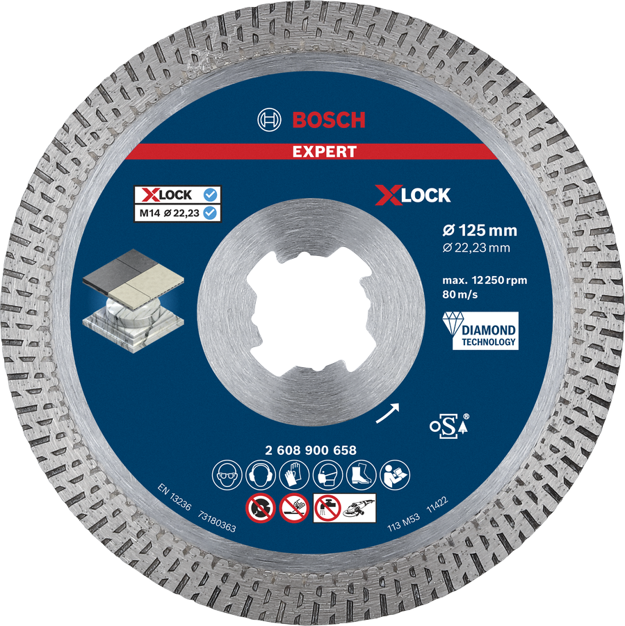 Bosch EXPERT HardCeramic X-LOCK 다이아몬드 커팅 디스크 125mm.