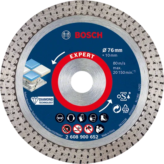 Bosch EXPERT HardCeramic 76mm 다이아몬드 절단 디스크.