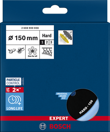 EXPERT Multihole 샌딩 패드, 범용, 150mm, 하드 Bosch EXPERT 멀티홀 샌딩 패드 150mm 하드.
