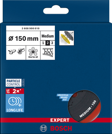 Bosch 150mm 전문가용 멀티홀 샌딩 패드 중형.
