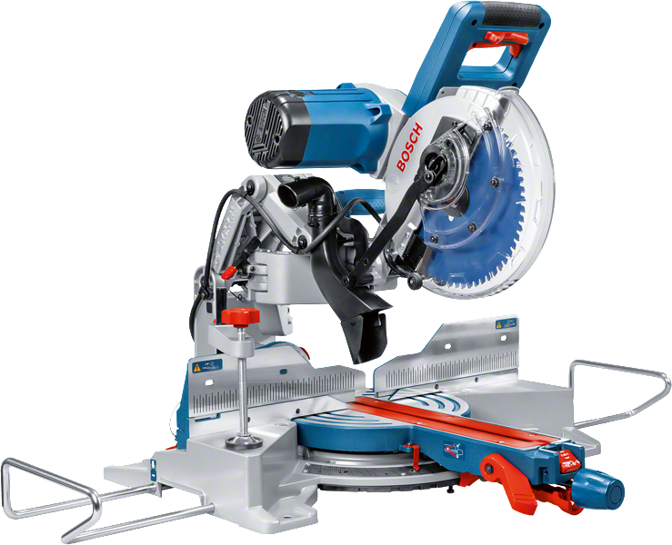 254mm 블레이드가 장착된 Bosch GCM 10 GDJ 미터 톱.