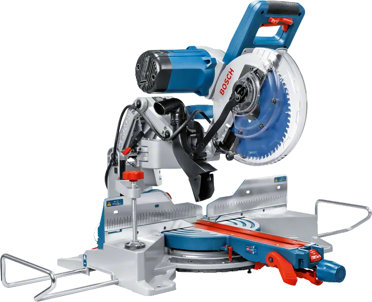 254mm 블레이드가 장착된 Bosch GCM 10 GDJ 미터 톱.