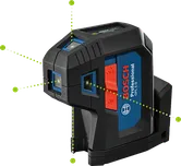 자체 수평 조절 기능이 있는 Bosch GPL 5 G 포인트 레이저.