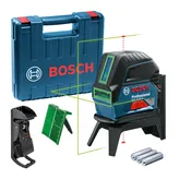 케이스와 액세서리가 포함된 Bosch GCL 2-15 레이저 레벨링 도구.