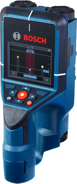 동적 디스플레이가 탑재된 Bosch D-tect 200 벽면 스캐너.