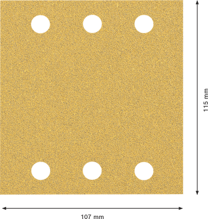 오비탈 샌더용 EXPERT C470 사포, 6홀 115 x 107mm, G 60 10종 Bosch EXPERT C470 사포 시트 115x107mm, 6개 구멍.