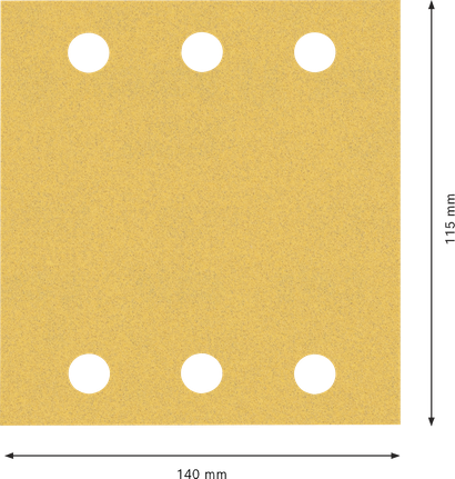 먼지 구멍이 있는 Bosch EXPERT C470 사포 시트 115x140 mm.