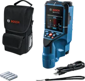 Bosch D-Tect 200 C 벽면 스캐너, 케이스 및 액세서리 포함.