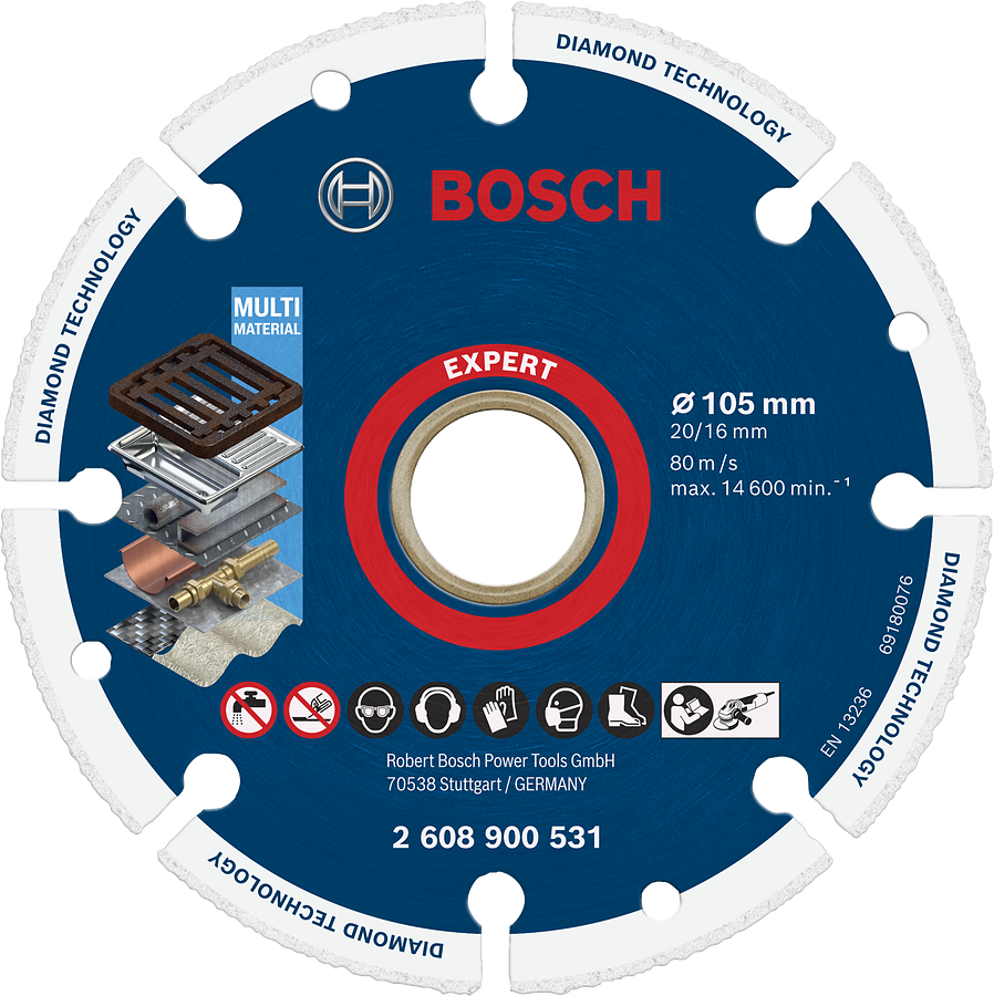 Bosch EXPERT 다이아몬드 메탈 휠 커팅 디스크 105mm.