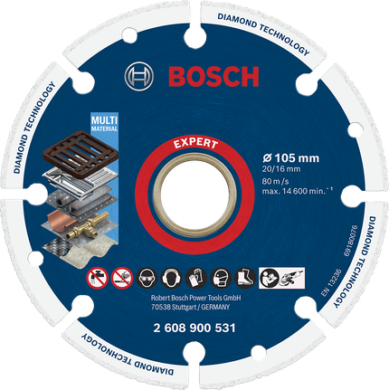 EXPERT Diamond Metal Wheel 컷팅 디스크 105 x 20/16mm Bosch EXPERT 다이아몬드 메탈 휠 커팅 디스크 105mm.