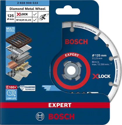 EXPERT Diamond Metal Wheel X-LOCK 컷팅 디스크 125 x 22.23mm Bosch 다이아몬드 금속 절단 휠 125mm.