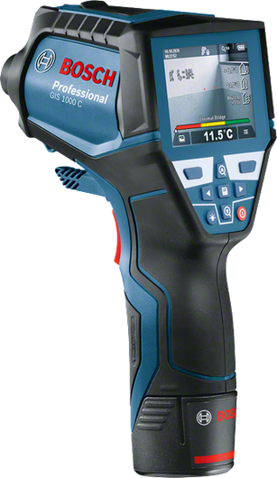 디스플레이 화면이 있는 Bosch GIS 1000 C 온도 감지기.