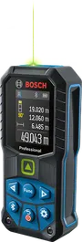 디지털 디스플레이가 장착된 Bosch GLM 50-27 CG 레이저 측정기.