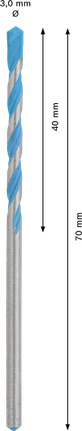 Bosch EXPERT CYL-9 멀티컨스트럭션 드릴 비트 3 x 70mm.
