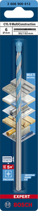 EXPERT CYL-9 MultiConstruction 드릴 비트 6 x 90 x 150mm Bosch EXPERT CYL-9 멀티컨스트럭션 드릴 비트 6×150mm.