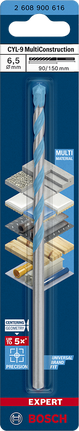 EXPERT CYL-9 MultiConstruction 드릴 비트 6.5 x 90 x 150mm Bosch CYL-9 멀티컨스트럭션 드릴 비트 6.5×90×150 mm.
