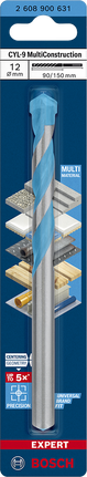 EXPERT CYL-9 MultiConstruction 드릴 비트 12 x 90 x 150mm Bosch EXPERT CYL-9 멀티컨스트럭션 드릴 비트 12×90×150mm.