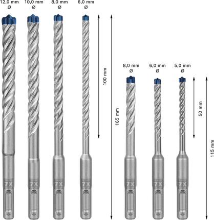 Bosch EXPERT SDS plus-7X 해머 드릴 비트 세트 7피스.