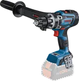 측면 핸들이 달린 Bosch GSR 18V-150 C 무선 드릴.