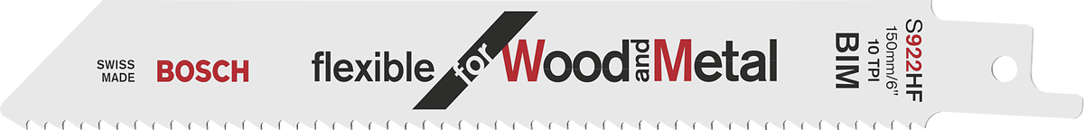 목재와 금속 절단용 Bosch S922HF 톱날.