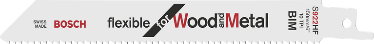 목재와 금속 절단용 Bosch S922HF 톱날.
