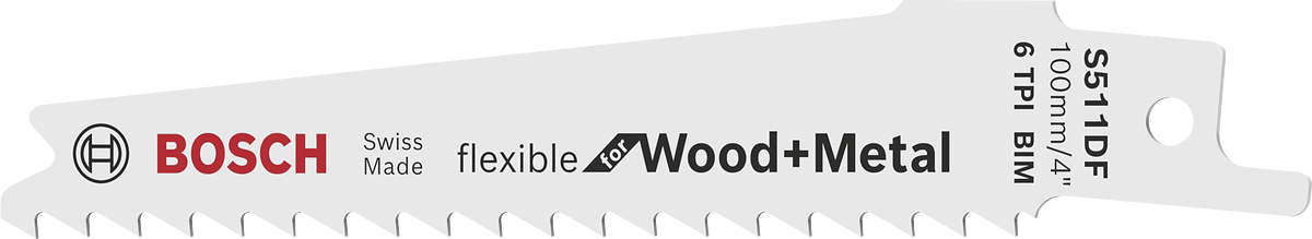 목재와 금속에 적합한 Bosch S511DF 톱날.