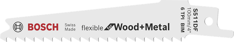 목재와 금속에 적합한 Bosch S511DF 톱날.