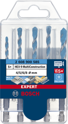 Bosch EXPERT HEX-9 MultiConstruction 드릴 비트 세트 4/5/6/8 mm.