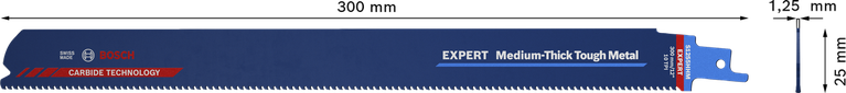 Bosch EXPERT S 1255 HHM 중간 두께의 견고한 금속에 적합한 왕복 톱날입니다.