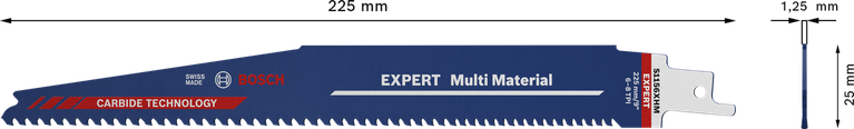 EXPERT 'Multi Material' S 1156 XHM 컷소날 1종 Bosch EXPERT 다중 소재 왕복 톱날 225mm.