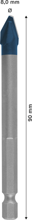EXPERT HEX-9 Hard Ceramic 드릴 비트, 8 x 90mm Bosch EXPERT HEX-9 하드 세라믹 드릴 비트 8x90mm.